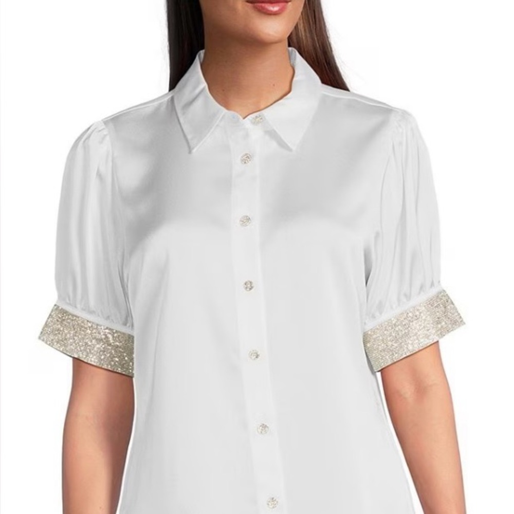 Karl Lagerfeld Women’s White Satin Top